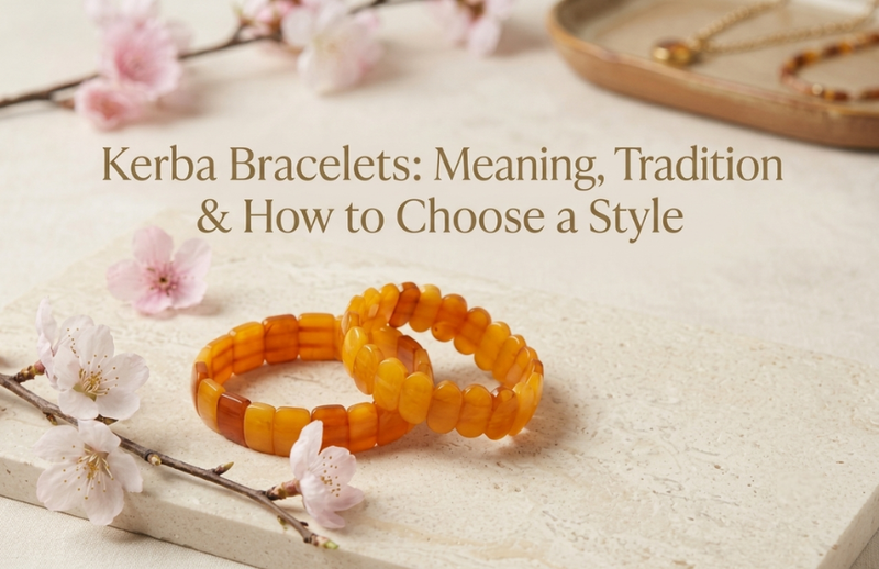 Kerba bracelets in warm amber tones and traditional-inspired jewellery styling