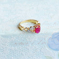 Afreen Leaf Ruby Ring image 0