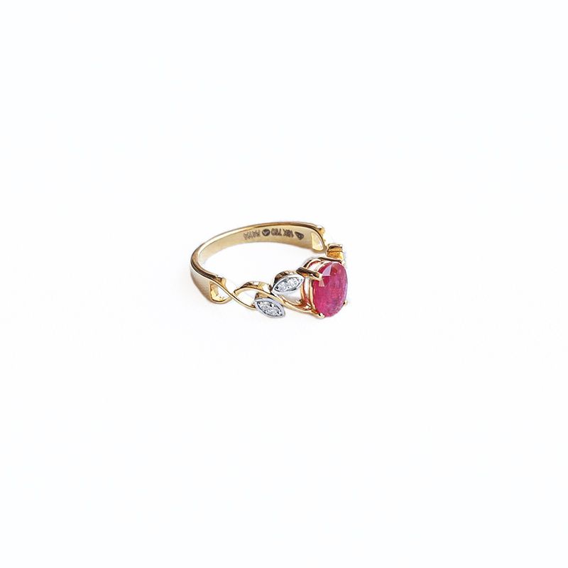 Afreen Leaf Ruby Ring Image 3