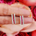 Aiza Ruby and Diamond Earrings image 1