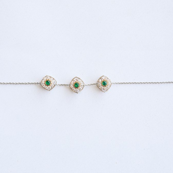 Amir Emerald & Diamond Buttons Image