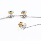 Amir Emerald & Diamond Buttons Image 1