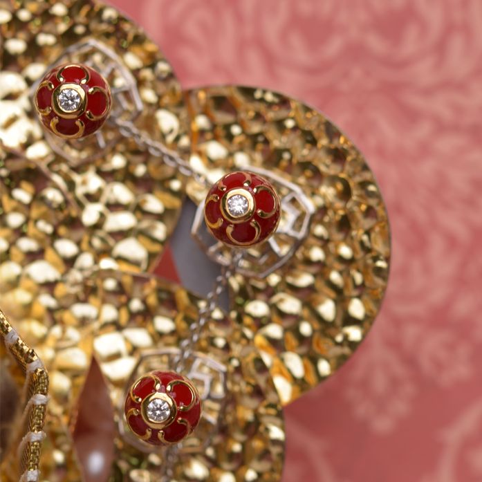 Amyn Red Enamel Buttons Image 2