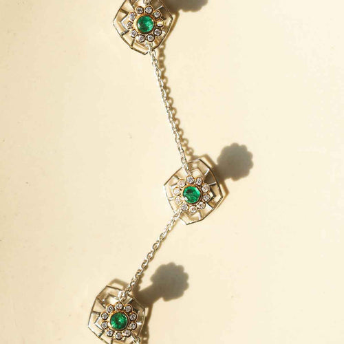 Aryan Emerald Flower Button Image 2