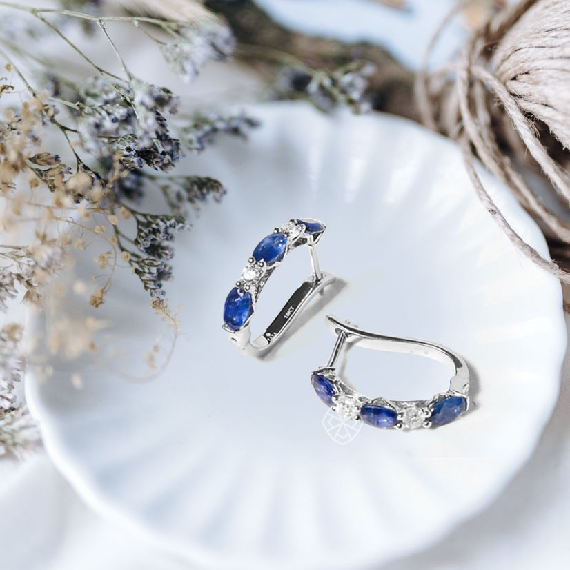 Azure Sapphire Hoops image 1