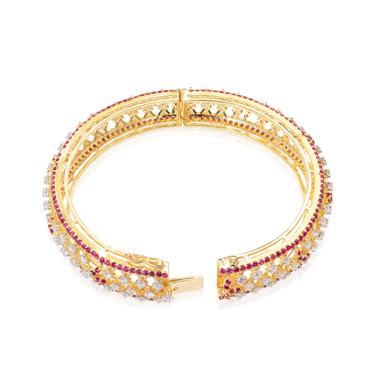 Benazir Diamond Ruby Bangle Image 3