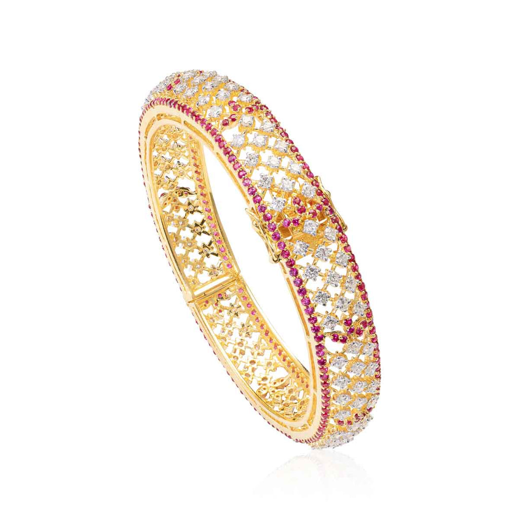 Benazir Diamond Ruby Bangle Image 5