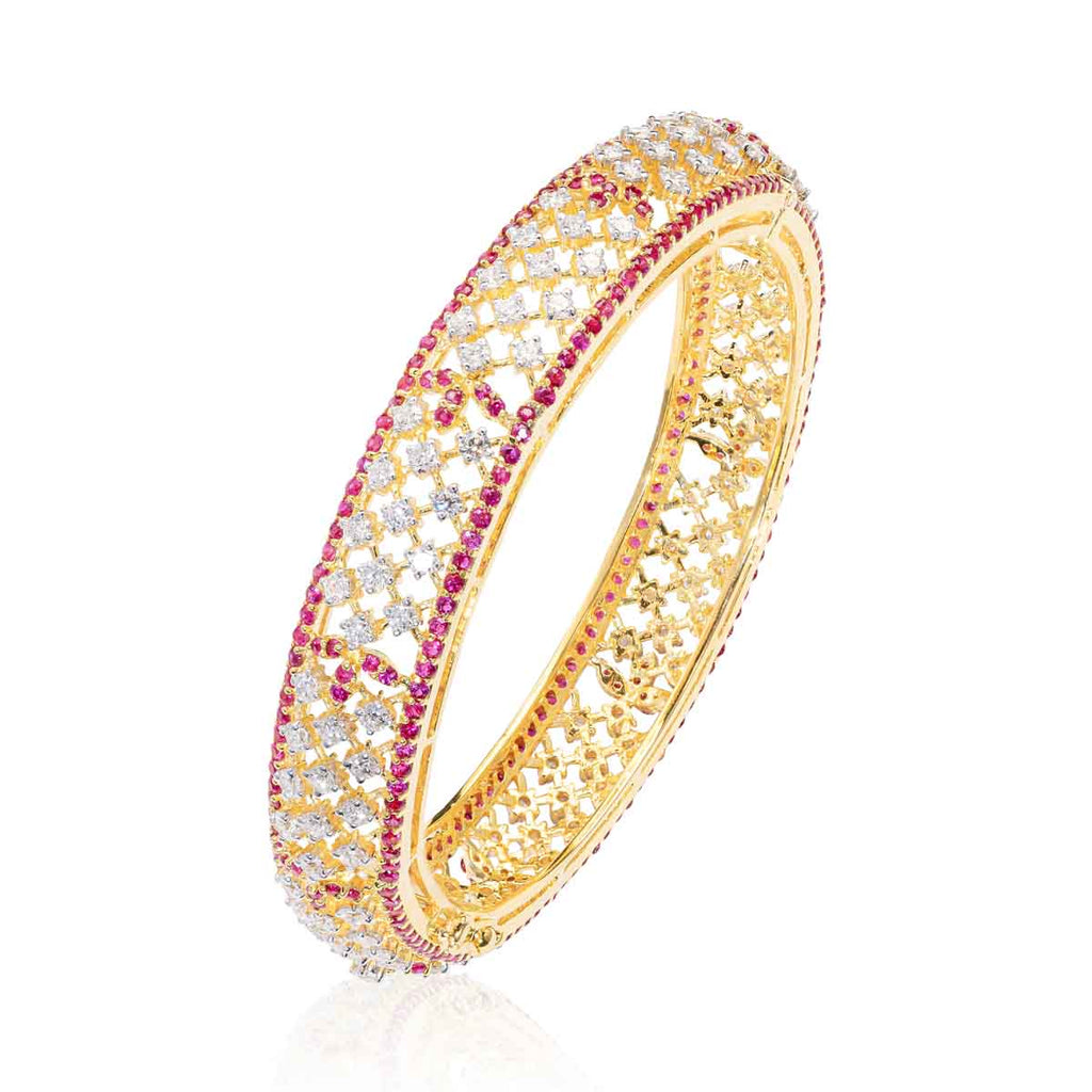 Benazir Diamond Ruby Bangle Image 2