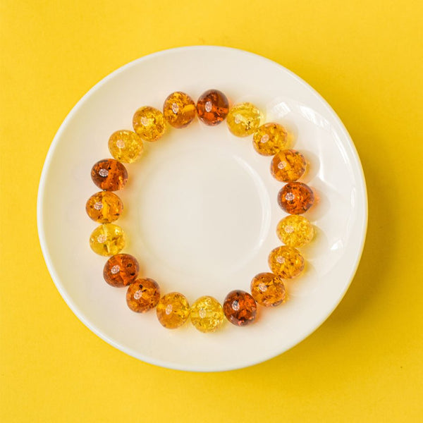Desert Sand Amber Bracelet - Desert Fire — Earthy Amber Elegance