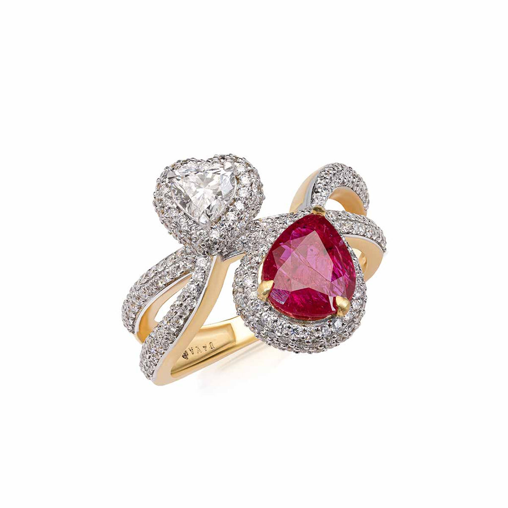 Elena Heart Pear Ring Image 3