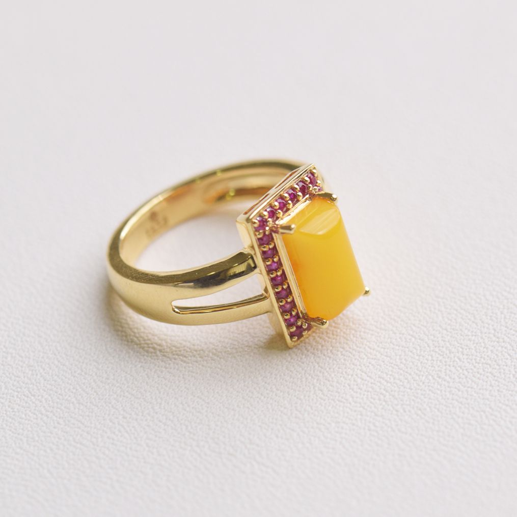 Falak Amber Ruby Ring Image 4