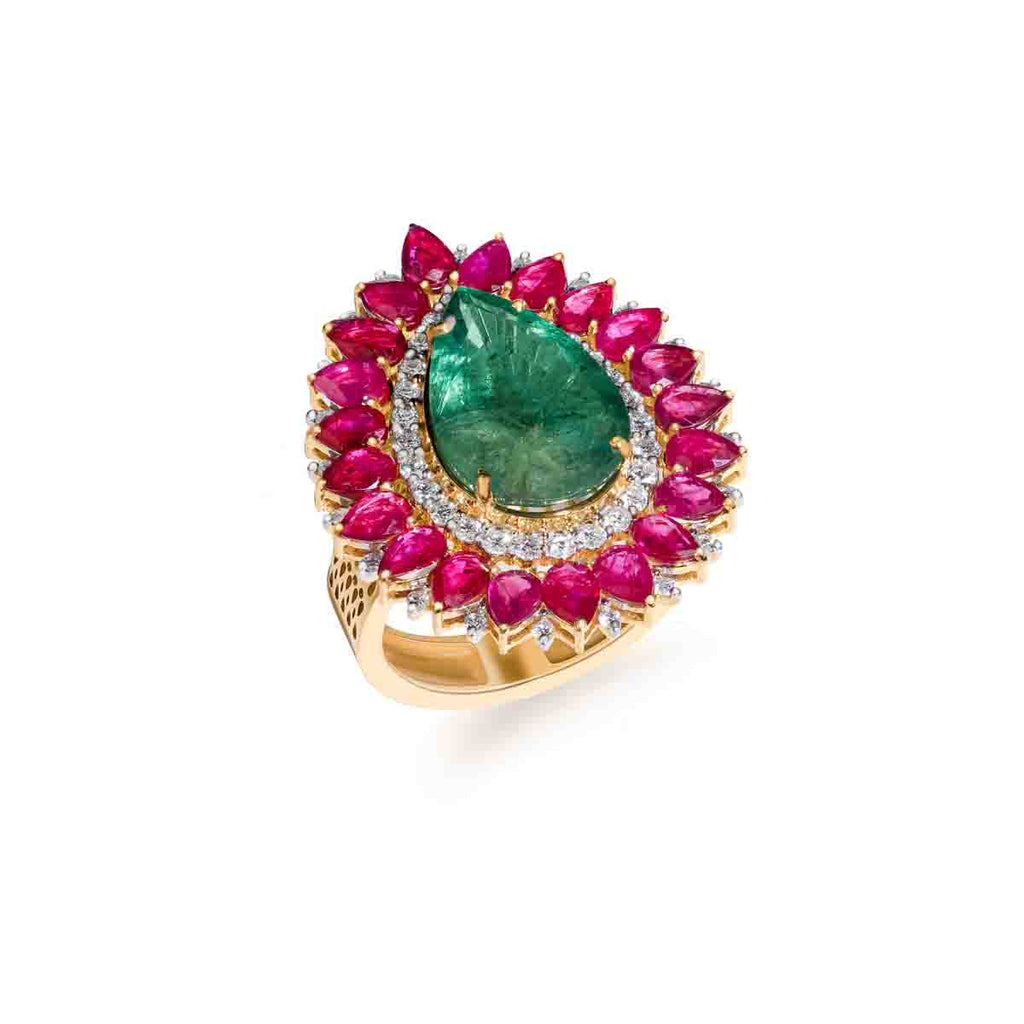 Hanna Emerald Cocktail Ring Image 2