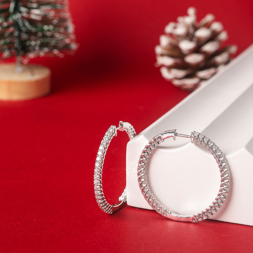 Lunar Diamond Hoops image 2