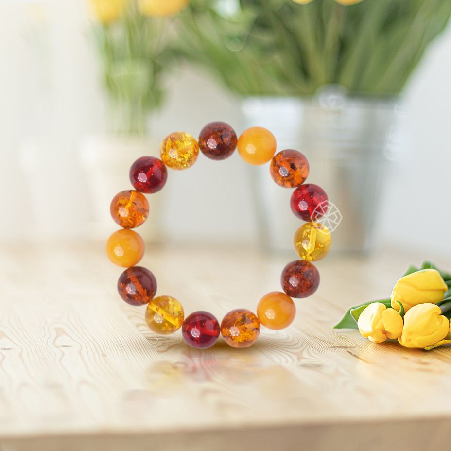 Multi Colour Amber Bracelet image 1