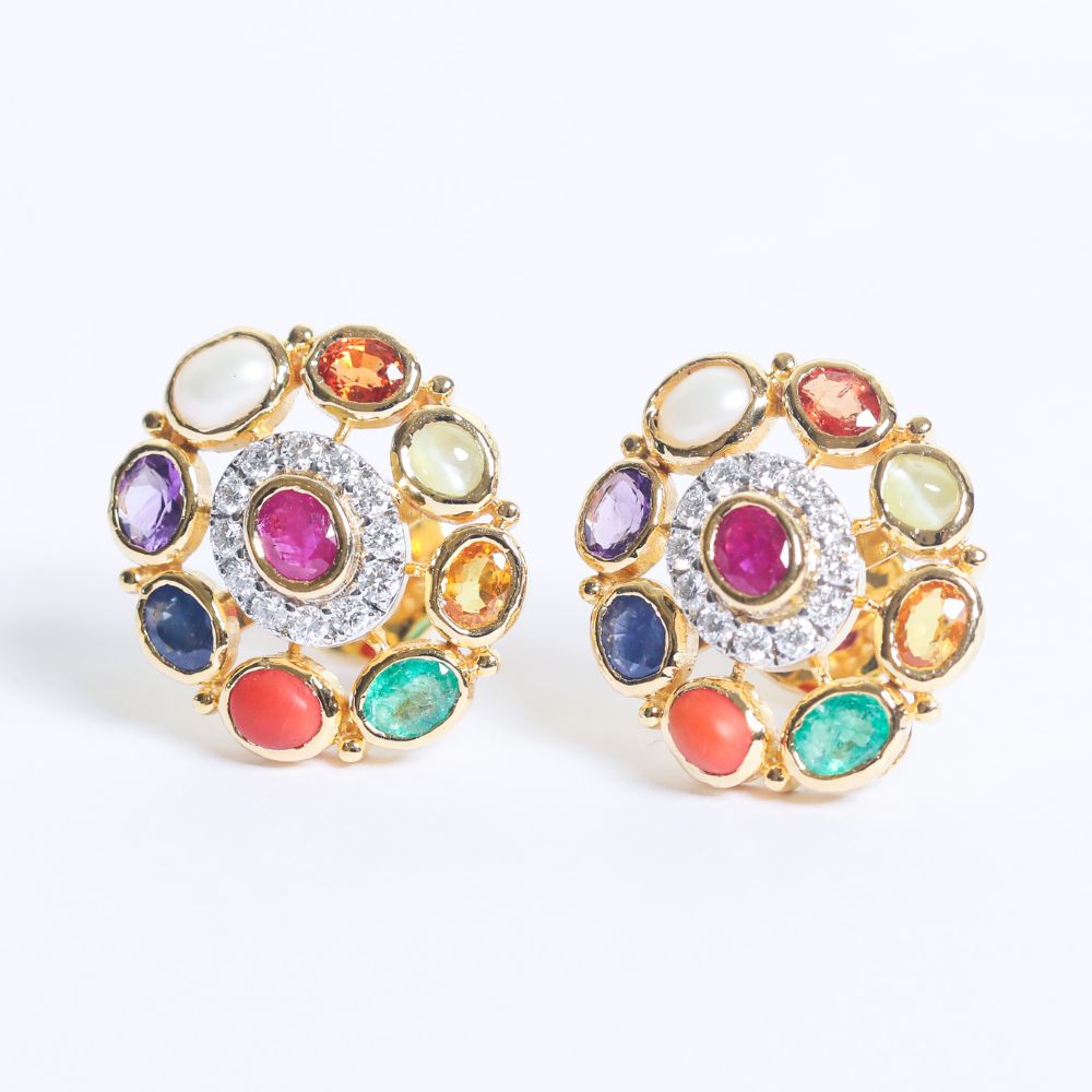 Navratan Earrings Image 3