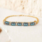 Nella Teal Topaz Chain Bracelet & Ring Set image 2
