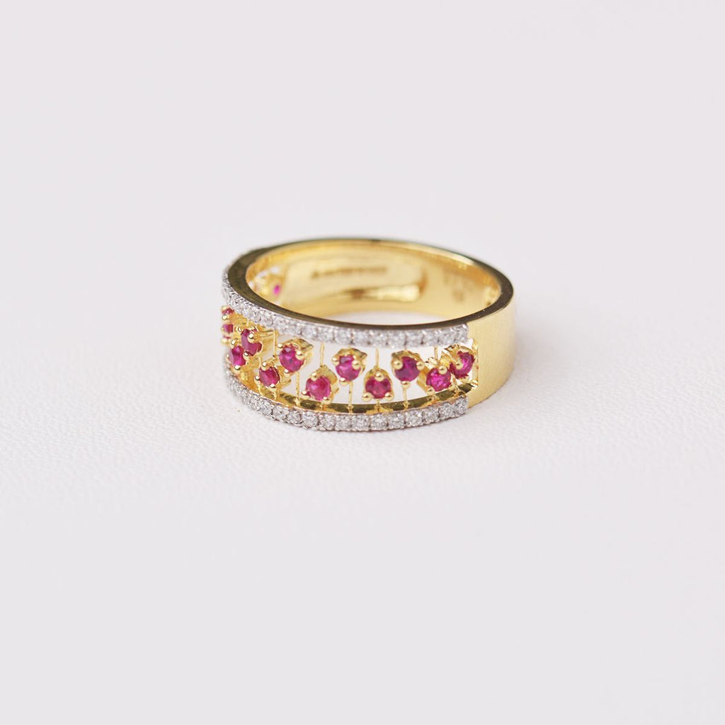 Saba Ruby Diamond Band Image 2