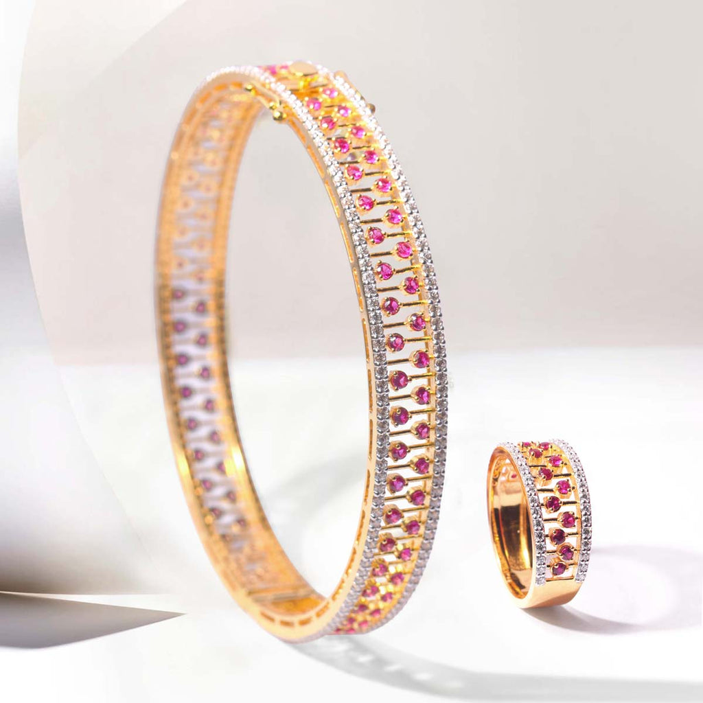 Saba Ruby Diamond Openable Bangle image 1