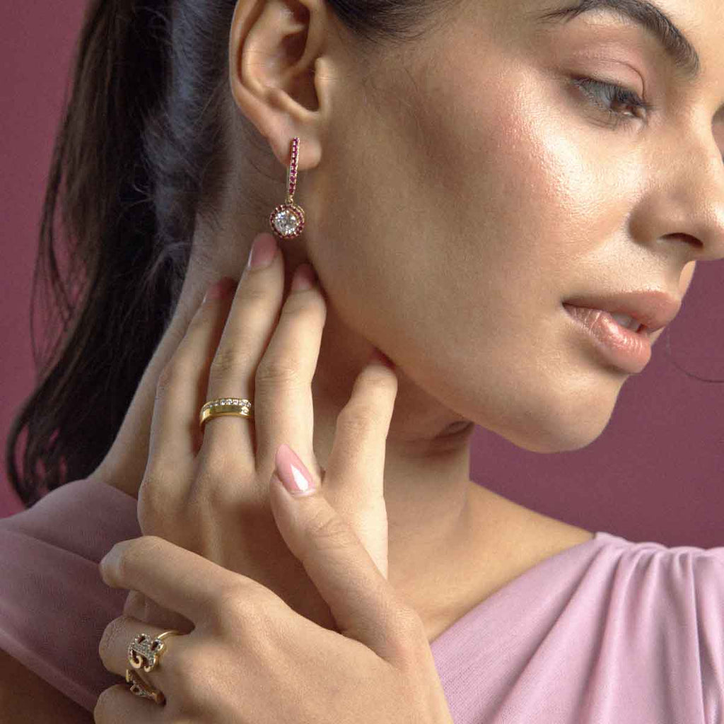 Solitaire Ruby Hoops Image 1
