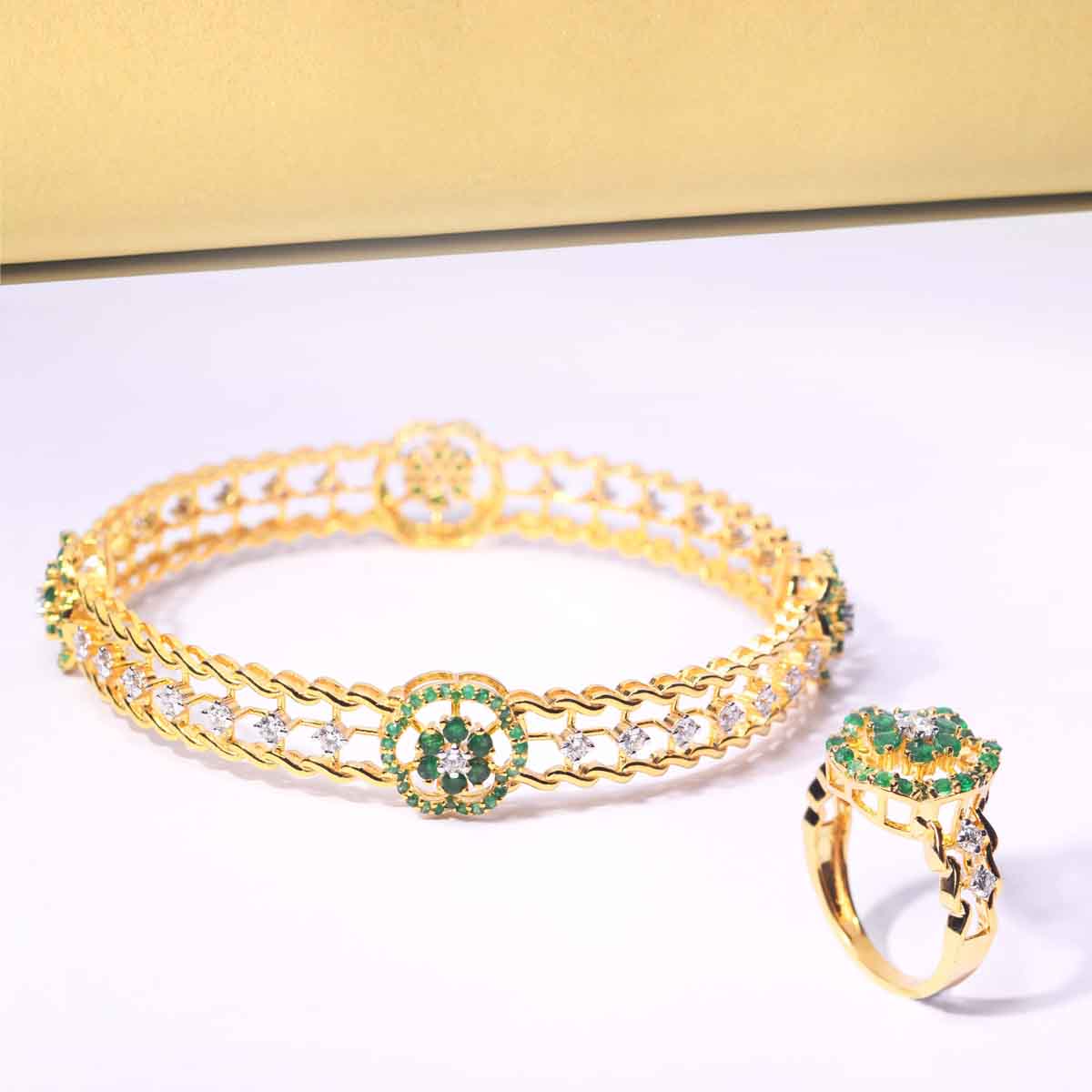 Stella Emerald Bangle & Ring Set product view