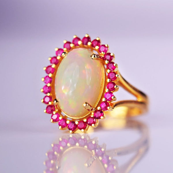 Victorian Opal Ruby Ring image 0