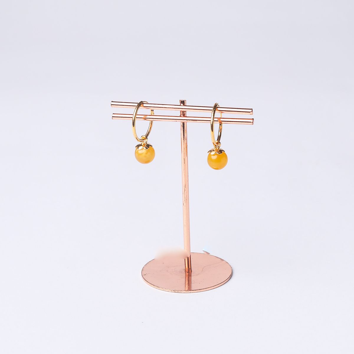 Yellow Amber Earrings Image 4