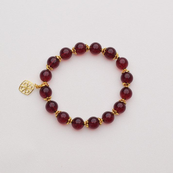 Ziya Red Amber Bracelet - Crimson Glow