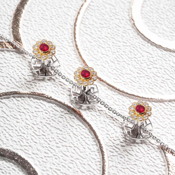 Aryan Ruby Flower Buttons image 0