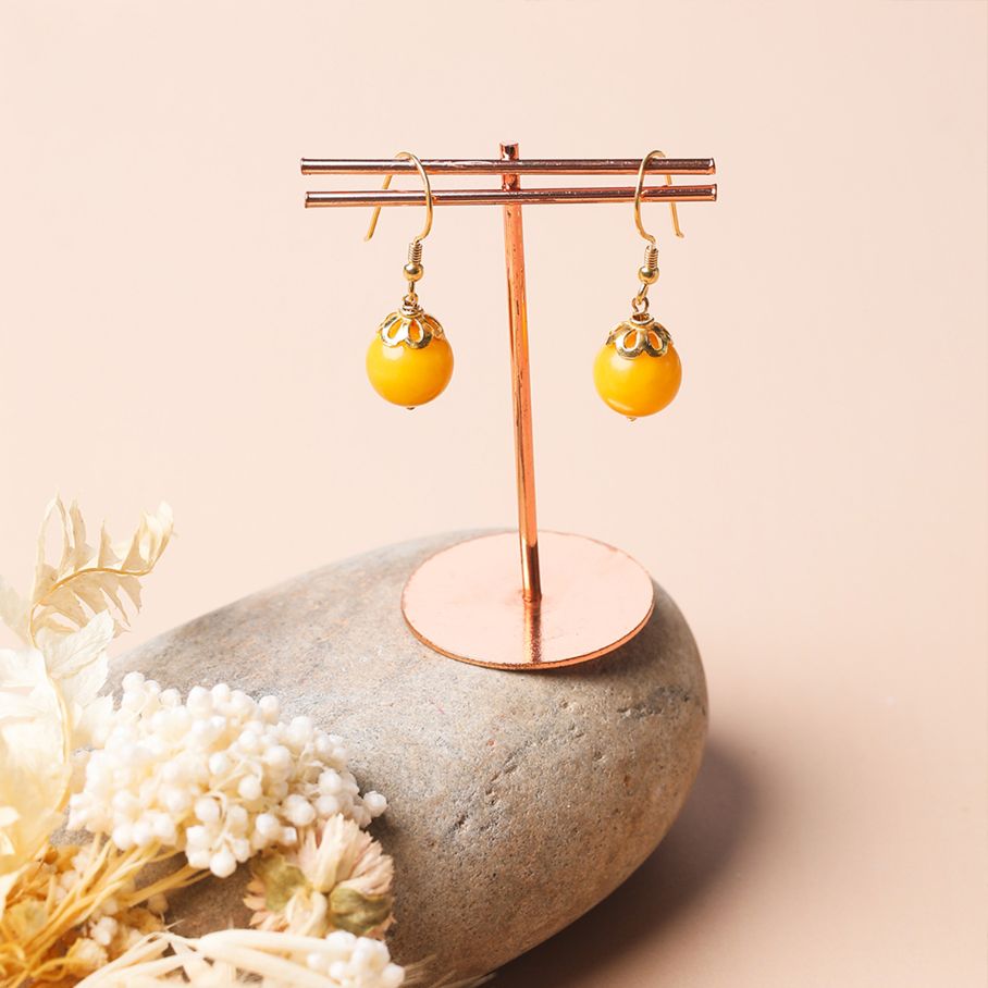 Yellow Amber Pendant And Earring Set image 1