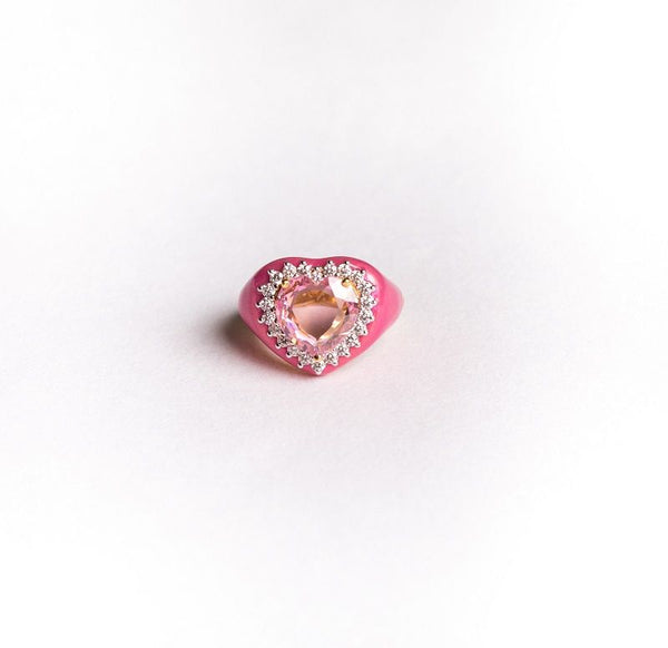Tiara Pink Heart Ring image 0
