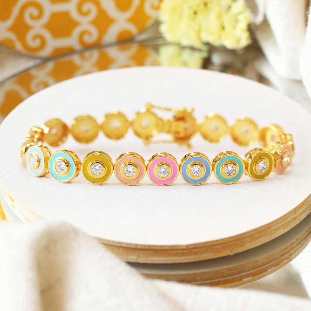 Lucia Multicolour Bracelet & Ring Set - Bracelet image