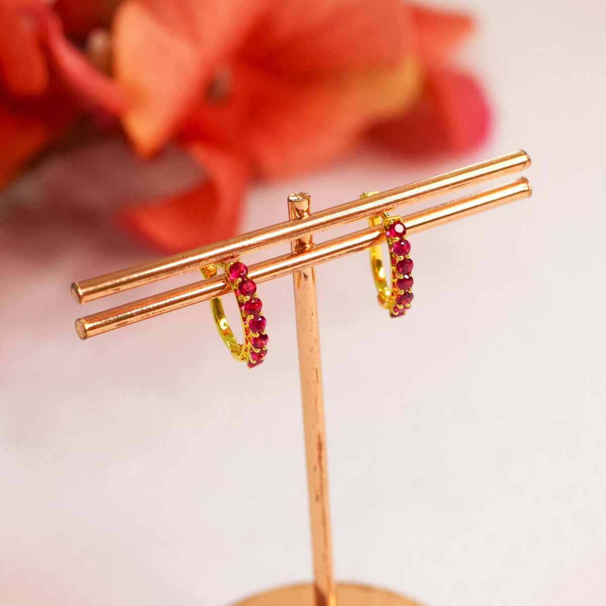 Mini Arya Ruby Hoops image 0
