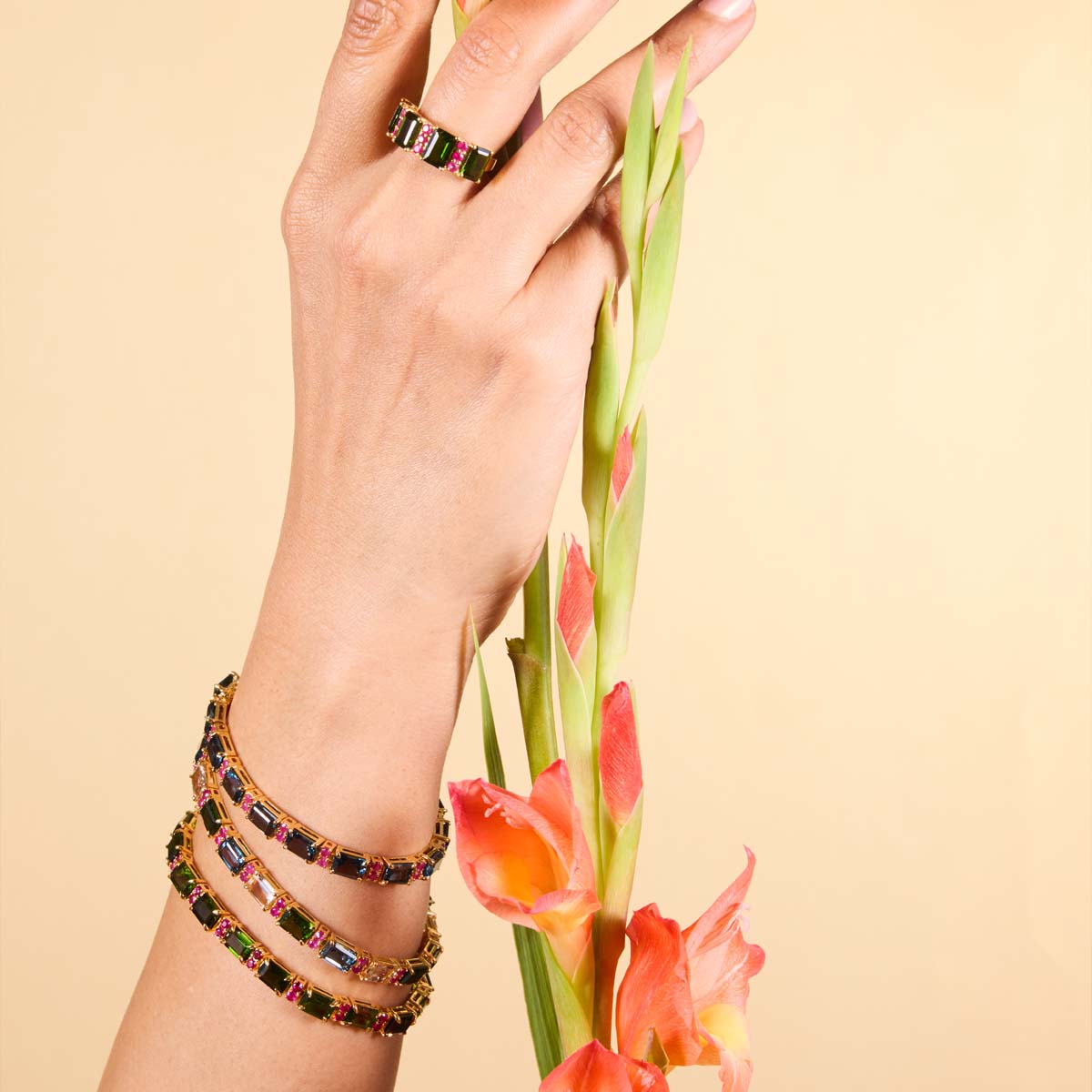 Falak Topaz Bracelet & Ring Set product view