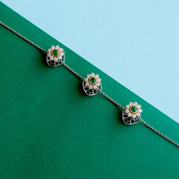 Amir Emerald & Diamond Buttons image 0