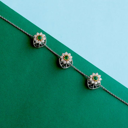 Amir Emerald & Diamond Buttons image 0