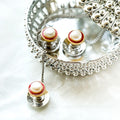 Laraib Red Enamel Pearl Buttons image 0
