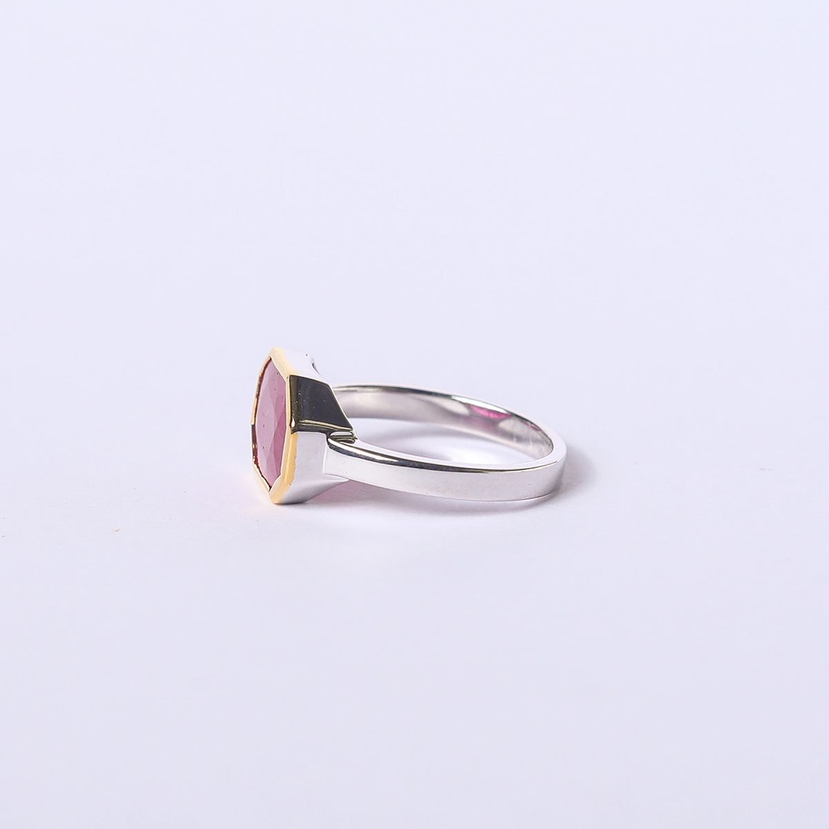 Octagon Ring Plain Band additional detail view showing the band design