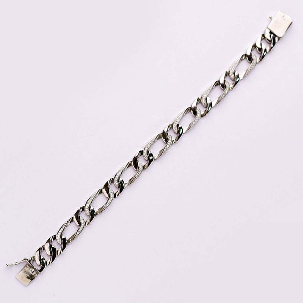 Qadir Silver Bracelet with a minimalist polished silver design