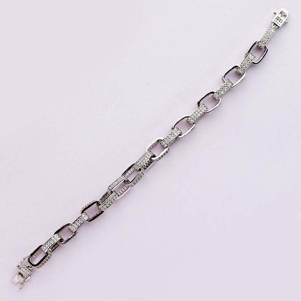 Qasim Silver Bracelet with a polished silver band