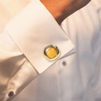 Shannon Amber Cufflinks detail view