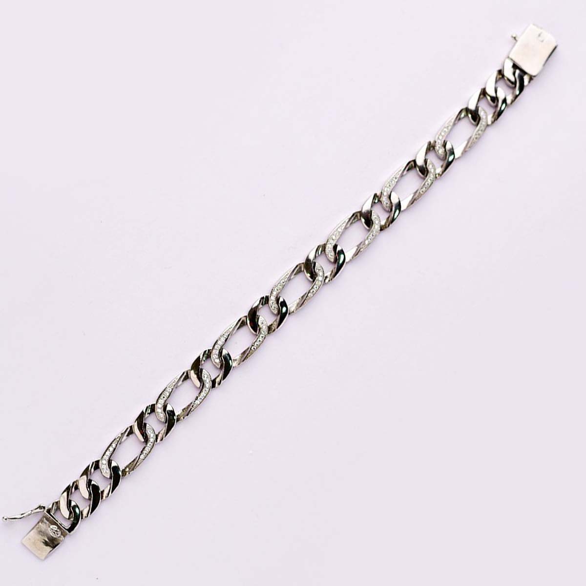 Taj Silver Bracelet with a polished silver finish