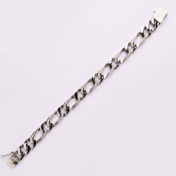 Taj Silver Bracelet with a polished silver finish